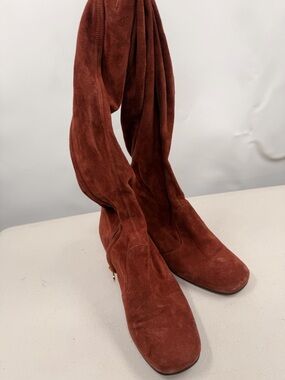 Women's Rust Suede Lace-Up Knee Boots women’s size 37